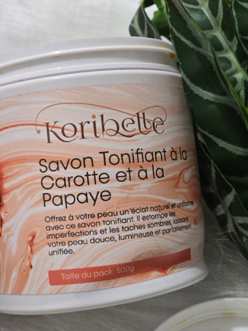 Savon tonifiant et éclaircissant à la carotte et à la papaye