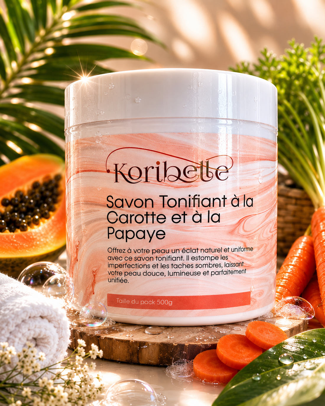 Savon clarifiante à la carotte et à la papaye