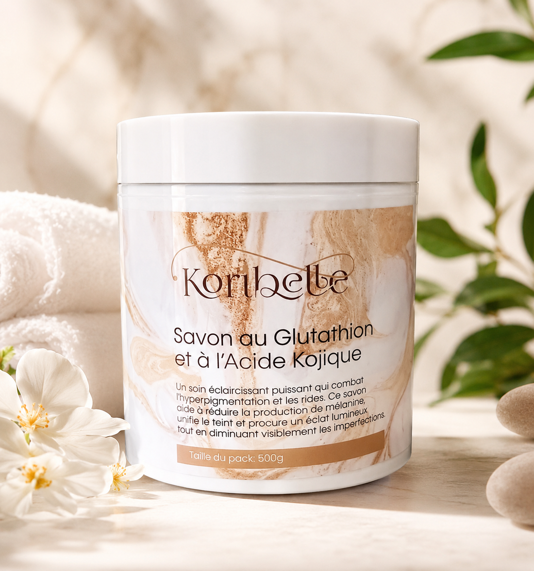 Savon àl'acide kojique et au glutathion